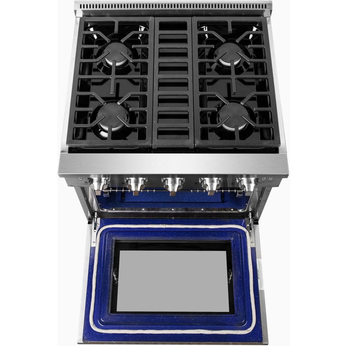 NXR AKD3001 30" Dual Fuel Range with 4 Dual Power Burners and Cast Iron Grates - Stainless Steel