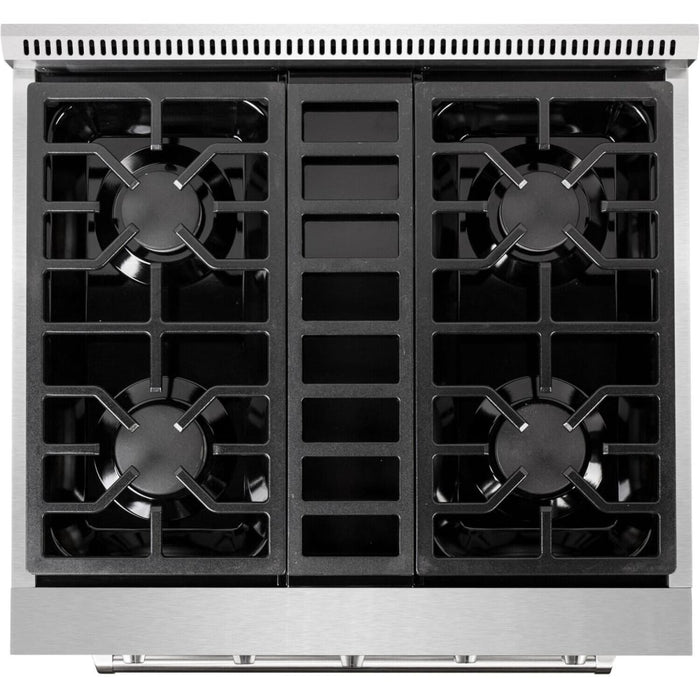 NXR AKD3001 30" Dual Fuel Range with 4 Dual Power Burners and Cast Iron Grates - Stainless Steel