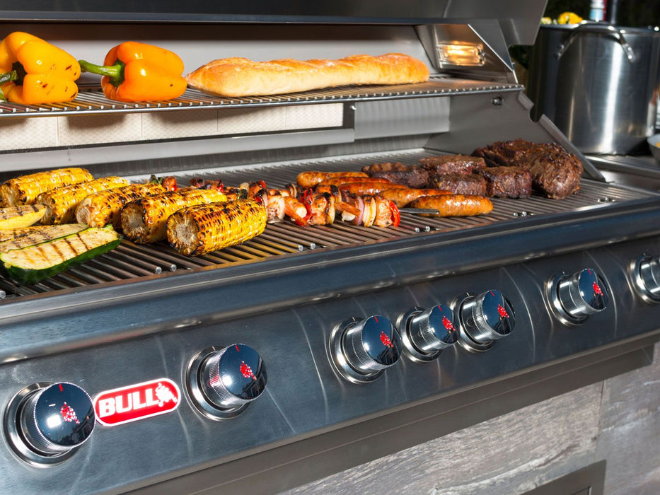 Bull Diablo 46-Inch 6-Burner Built-In Gas Grill With Rear Infrared Burner & Rotisserie Kit