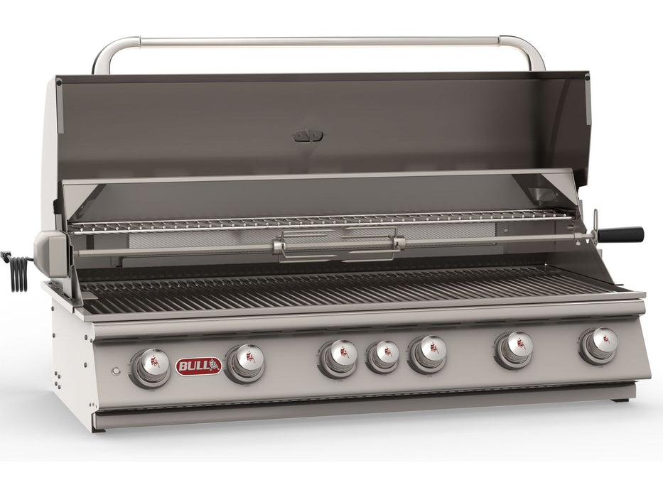 Bull Diablo 46-Inch 6-Burner Built-In Gas Grill With Rear Infrared Burner & Rotisserie Kit