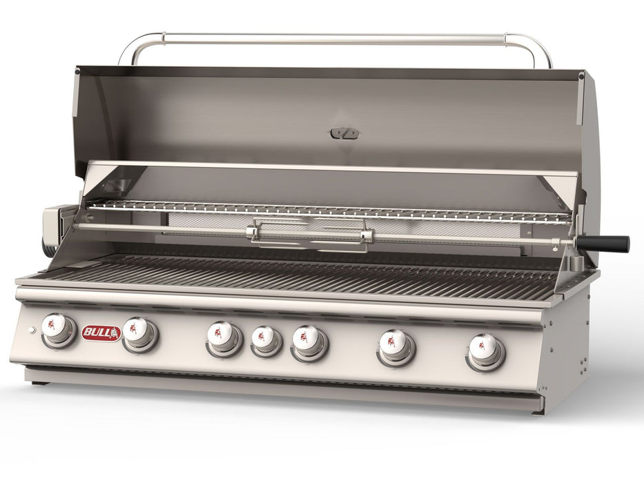 Bull Diablo 46-Inch 6-Burner Built-In Gas Grill With Rear Infrared Burner & Rotisserie Kit