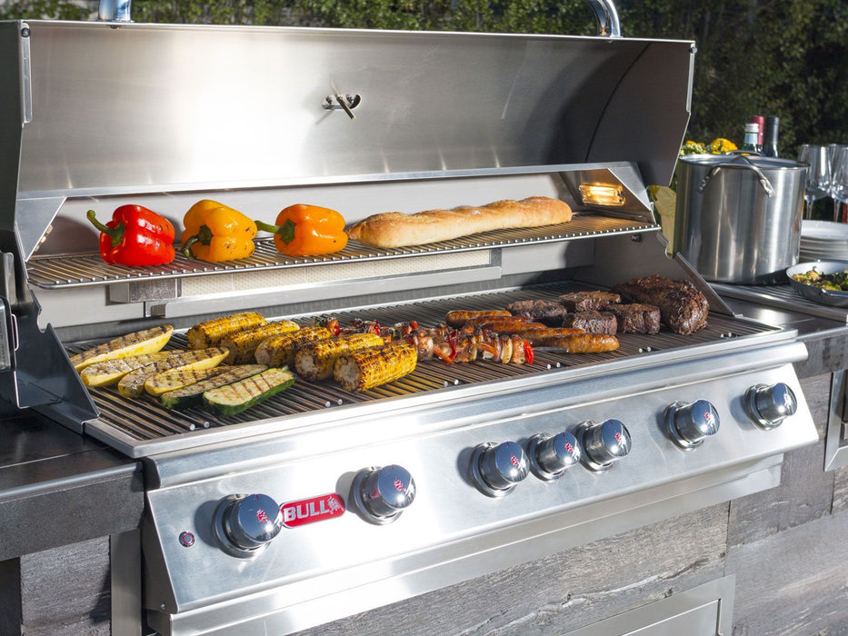Bull Diablo 46-Inch 6-Burner Built-In Gas Grill With Rear Infrared Burner & Rotisserie Kit
