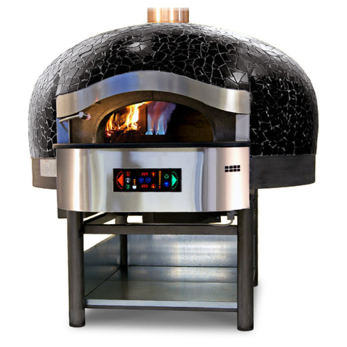 Rosito Bisani FGRI130-CM 83 Inch Round Gas and Wood Fired Rotary Oven 136000 BTU - Hybrid