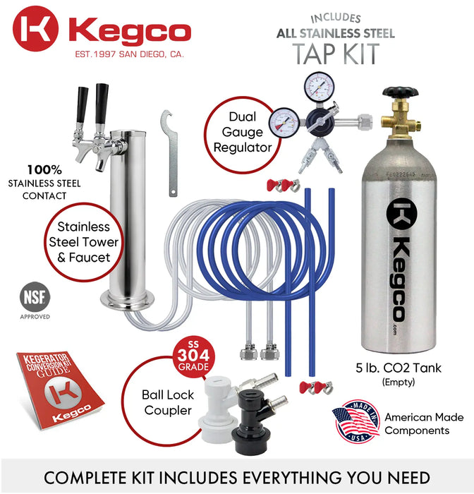 Kegco 20" Wide Homebrew Dual Tap Stainless Kegerator