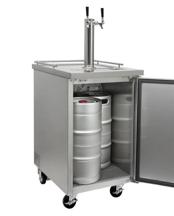 Kegco 24" Wide Dual Tap All Stainless Steel Commercial Kegerator