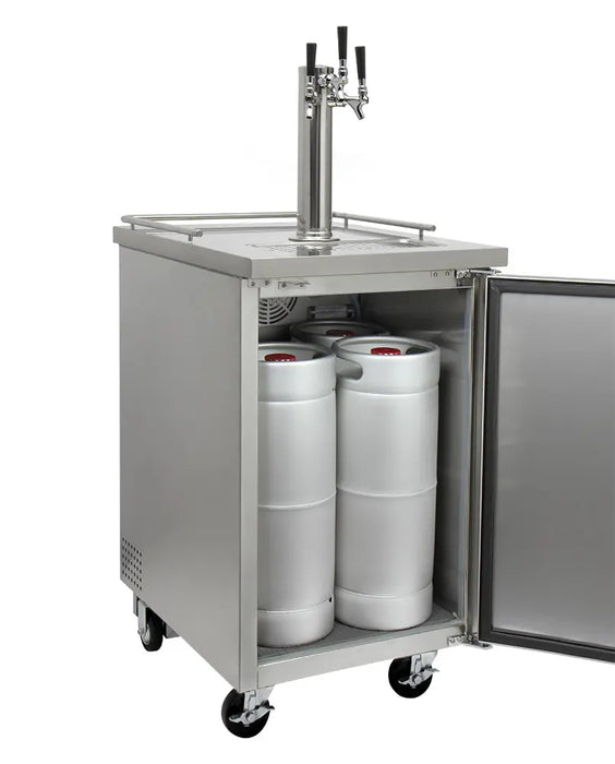 Kegco 24" Wide Triple Tap All Stainless Steel Commercial Kegerator