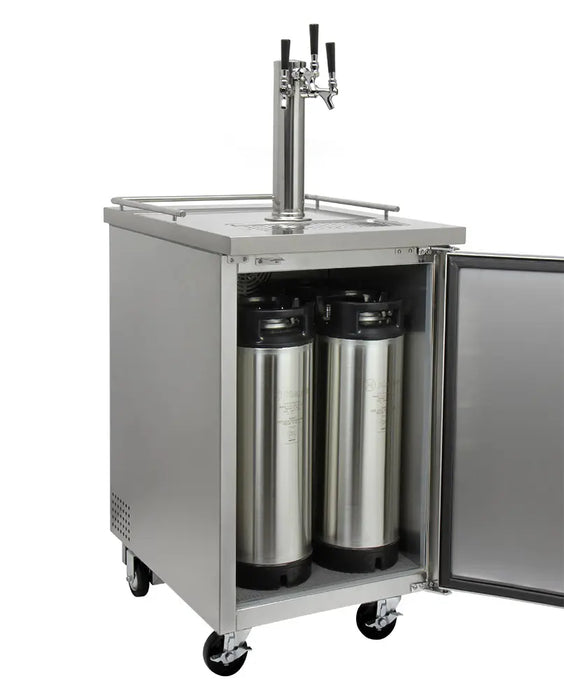 Kegco 24" Wide Triple Tap All Stainless Steel Commercial Kegerator