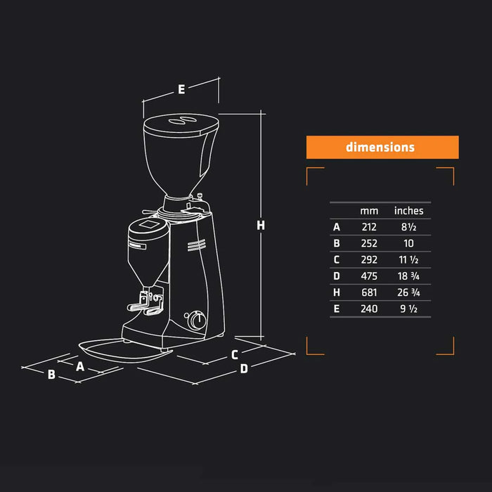 Mazzer Major V Electronic Black Coffee Grinder