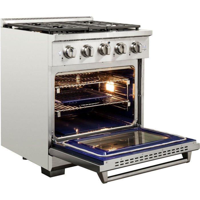 NXR AKD3001 30" Dual Fuel Range with 4 Dual Power Burners and Cast Iron Grates - Stainless Steel