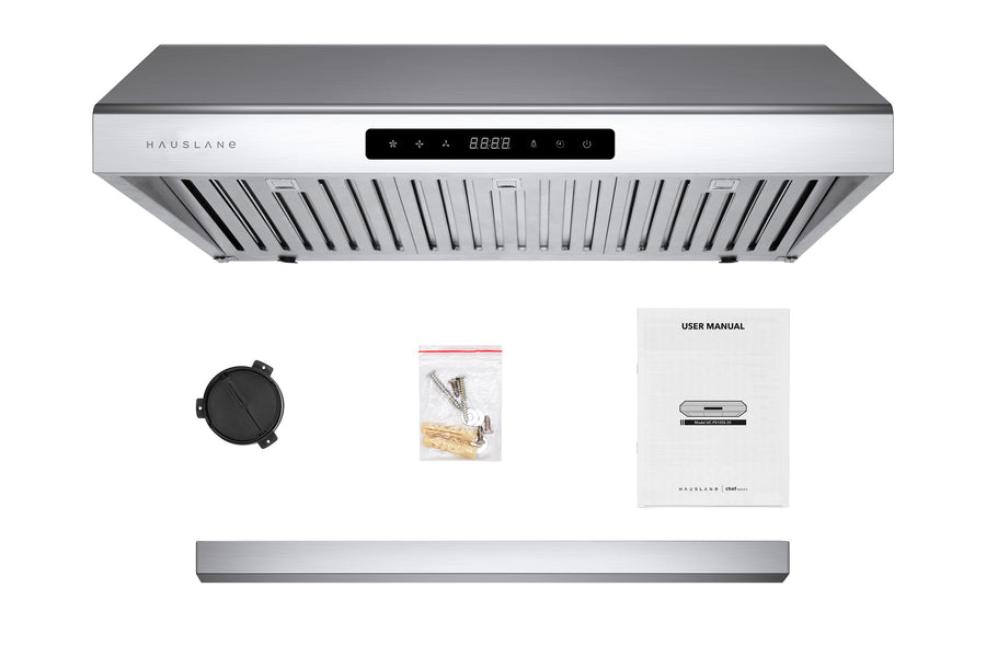 Hauslane | 30 Inch Under Cabinet Range Hood with Stainless Steel Filters in Stainless Steel (UC-PS10SS-30)