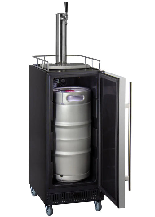 Kegco 15" Wide Single Tap Stainless Steel Commercial Kegerator