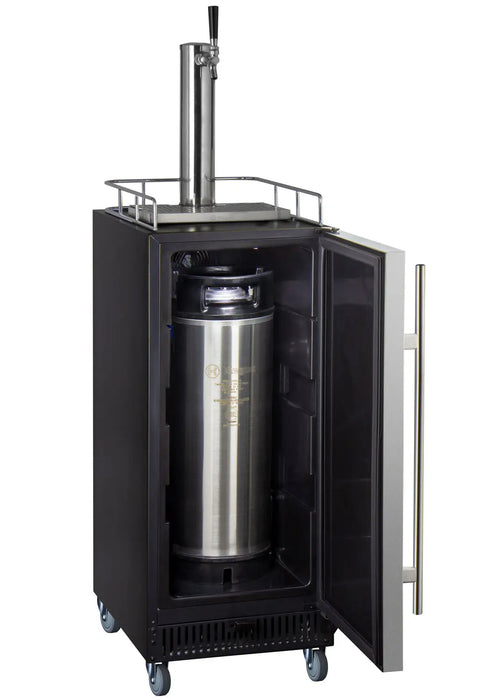 Kegco 15" Wide Single Tap Stainless Steel Commercial Kegerator