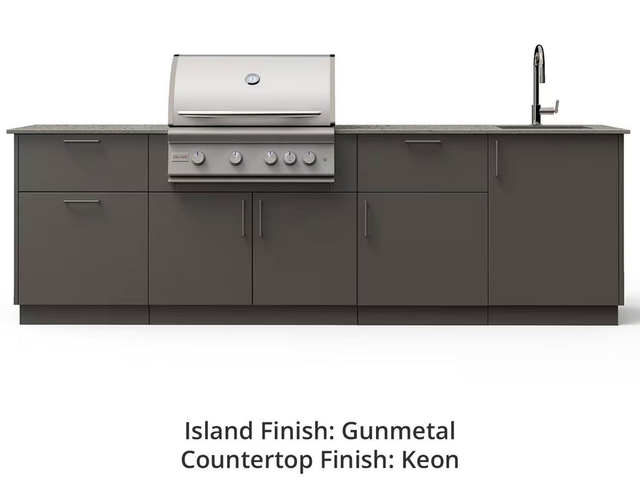 Blaze Sunset 10-Ft Outdoor Kitchen Island with 32-Inch Premium LTE+ Gas Grill & Sink