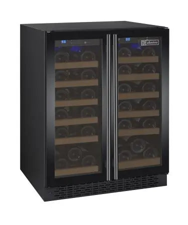 Allavino 24" Wide FlexCount II Tru-Vino 36 Bottle Dual Zone Black Wine Refrigerator