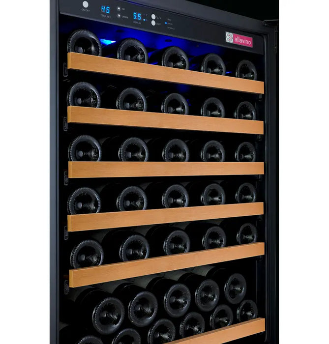 Allavino 47" Wide FlexCount II Tru-Vino 112 Bottle Dual Zone Black Side-by-Side Wine Refrigerator