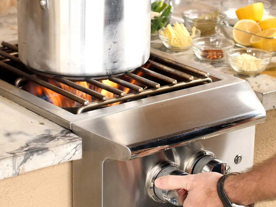 Blaze Professional LUX Built-In Gas High Performance Power Burner W/ Wok Ring & Stainless Steel Lid