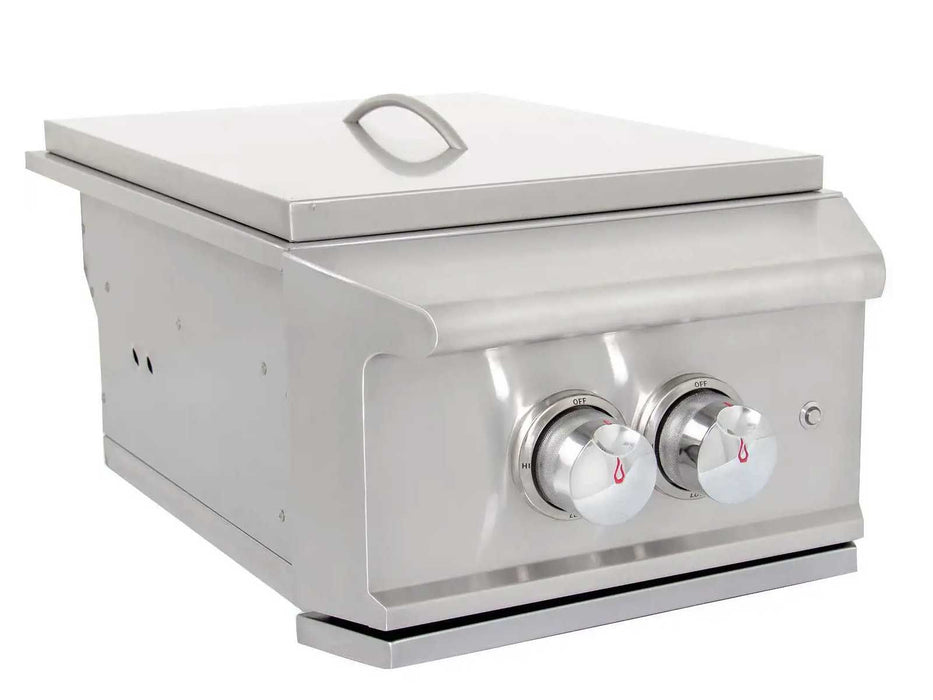Blaze Professional LUX Built-In Gas High Performance Power Burner W/ Wok Ring & Stainless Steel Lid