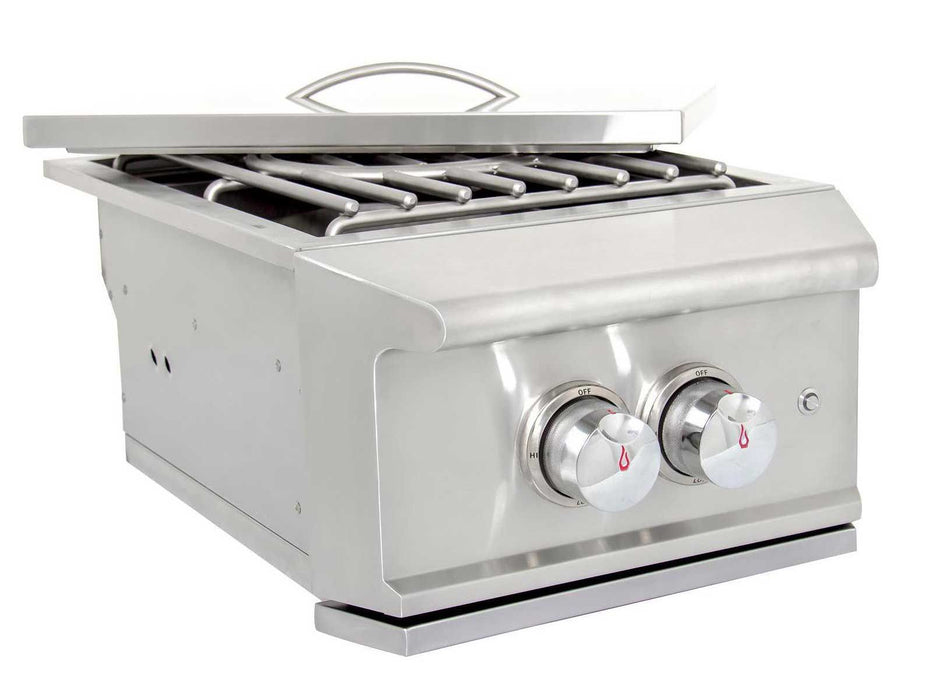 Blaze Professional LUX Built-In Gas High Performance Power Burner W/ Wok Ring & Stainless Steel Lid