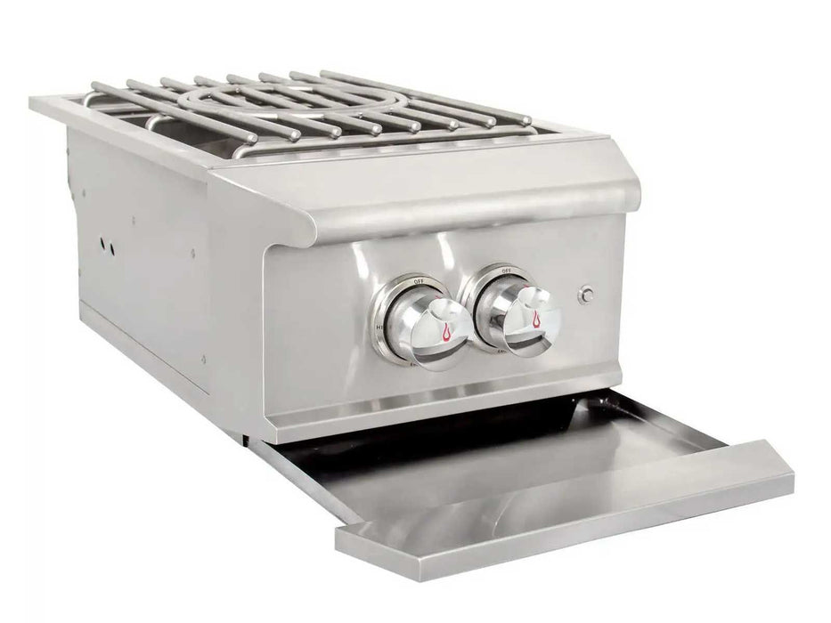 Blaze Professional LUX Built-In Gas High Performance Power Burner W/ Wok Ring & Stainless Steel Lid