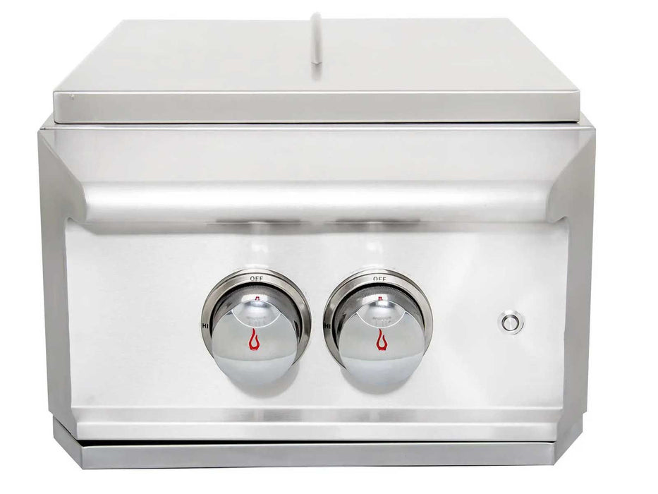 Blaze Professional LUX Built-In Gas High Performance Power Burner W/ Wok Ring & Stainless Steel Lid
