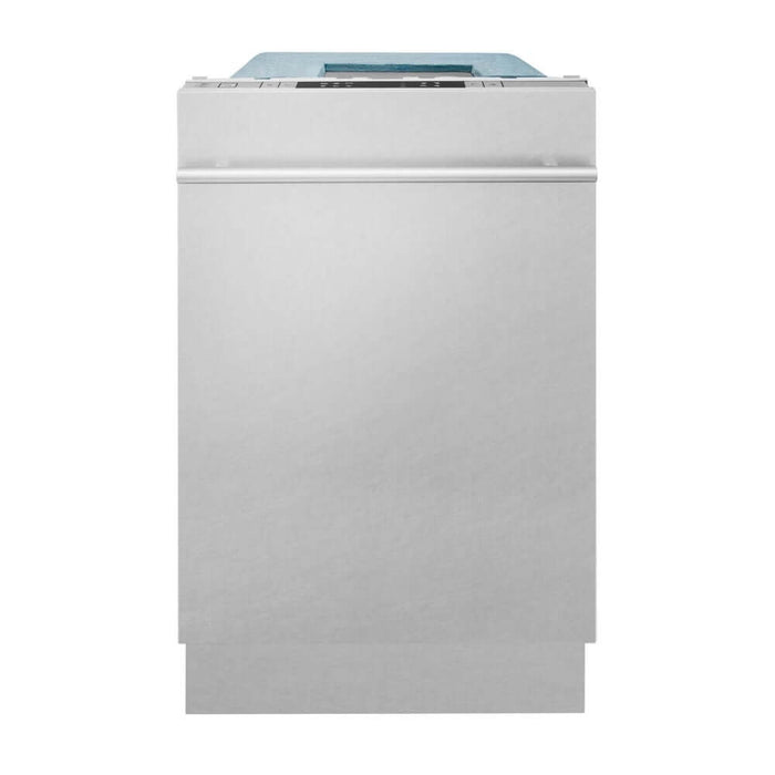 ZLINE 18 in. Compact Fingerprint Resistant Top Control Built-In Dishwasher with Stainless Steel Tub and Modern Style Handle, 52dBa (DW-SN-18)