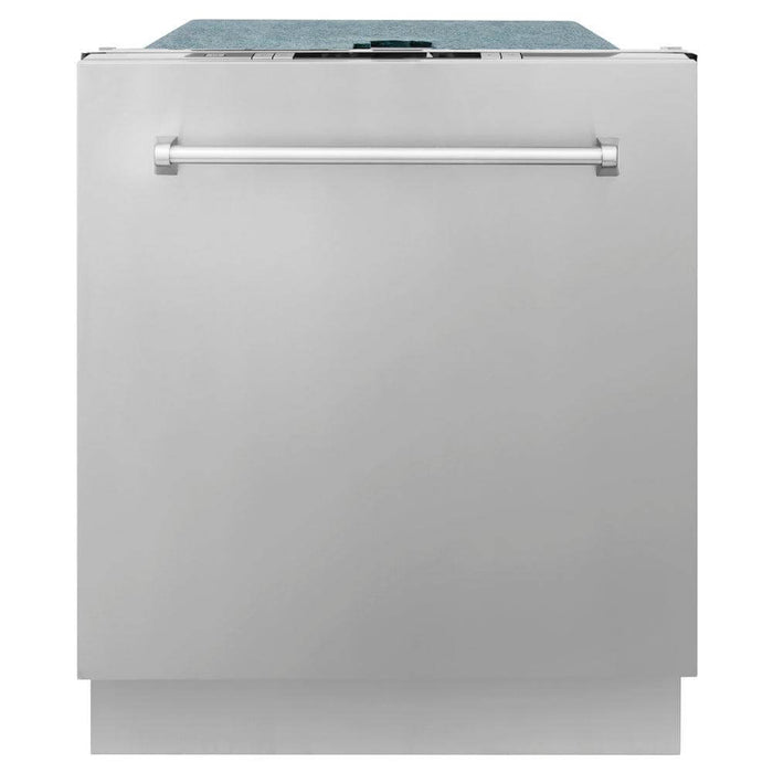 ZLINE 24 in. Stainless Steel Top Control Built-In Dishwasher with Stainless Steel Tub and Traditional Style Handle, 52dBa (DW-304-H-24)