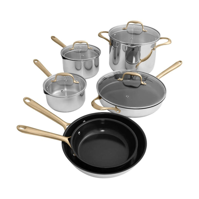 ZLINE 10-Piece Non-Toxic Stainless Steel and Nonstick Ceramic Cookware Set (CWSETL-NS-10)