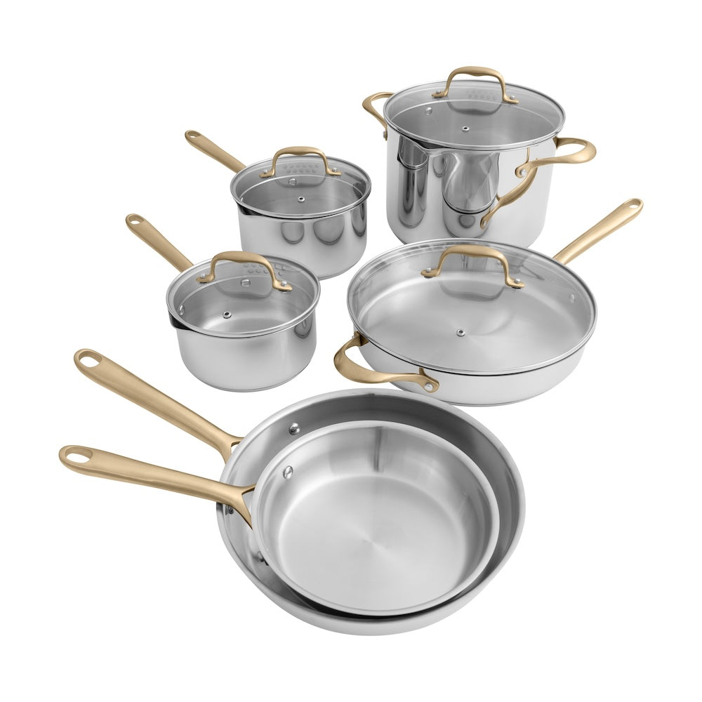 ZLINE 10-Piece Stainless Steel Non-Toxic Cookware Set (CWSETL-ST-10 ...