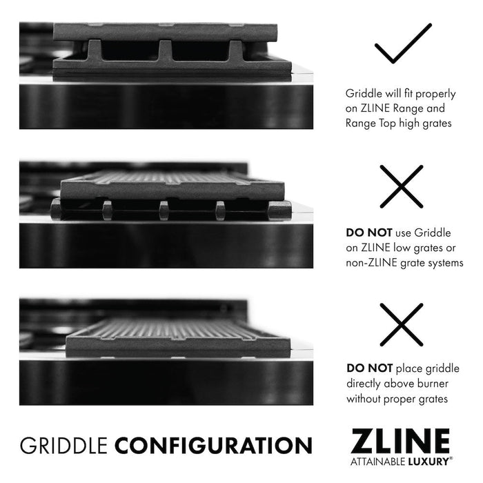 ZLINE 48 in. Porcelain Gas Rangetop with 7 Gas Burners and Griddle (RT-GR-48)