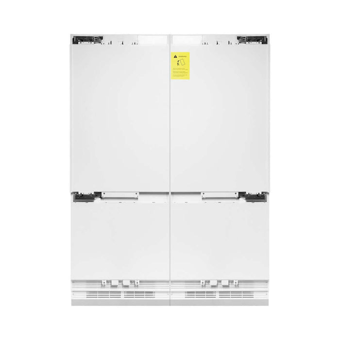 ZLINE Autograph Edition 60 in. 32.2 cu. ft. Panel Ready Built-In 4-Door French Door Refrigerator with Internal Water and Ice Dispenser with Polished Gold Handles (RBIVZ-60-G)