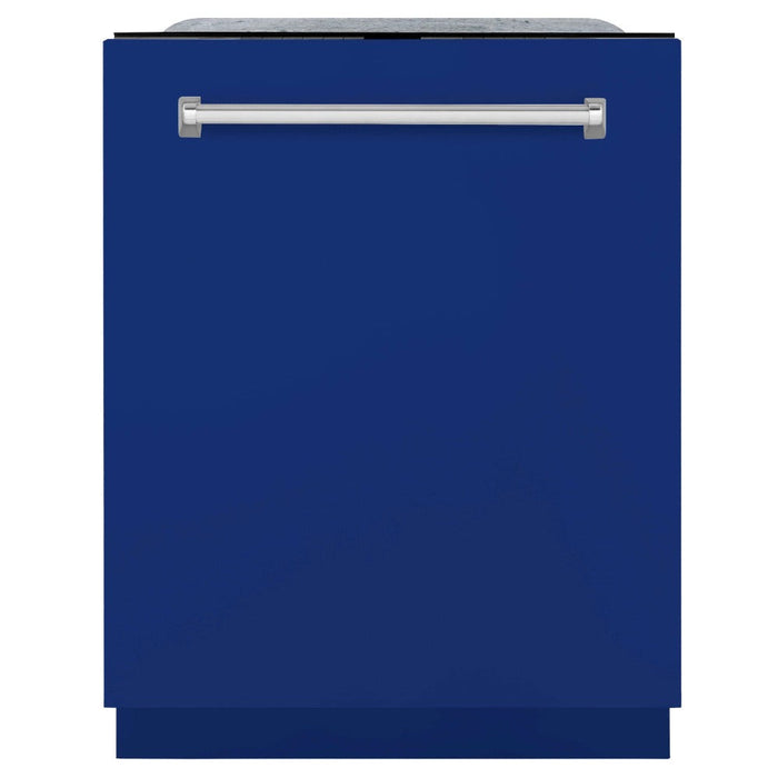 ZLINE 24 in. Monument Series 3rd Rack Top Touch Control Dishwasher in Blue Gloss with Stainless Steel Tub, 45dBa (DWMT-BG-24)