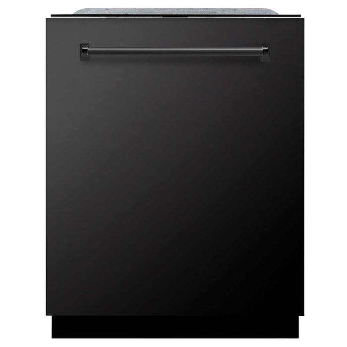 ZLINE 24 in. Monument Series 3rd Rack Top Touch Control Dishwasher in Black Stainless Steel with Stainless Steel Tub, 45dBa (DWMT-BS-24)