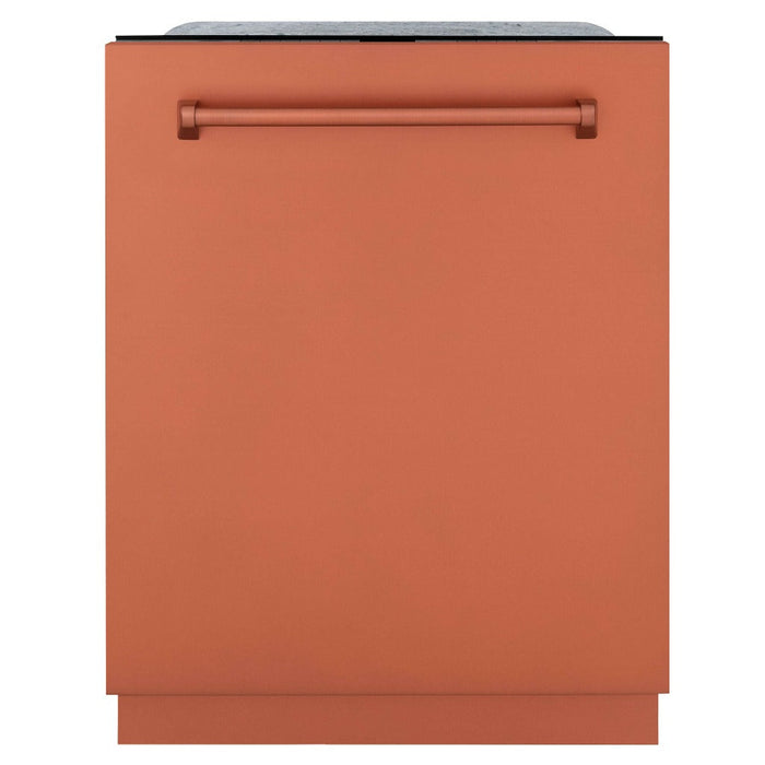 ZLINE 24 in. Monument Series 3rd Rack Top Touch Control Dishwasher in Copper with Stainless Steel Tub, 45dBa (DWMT-C-24)