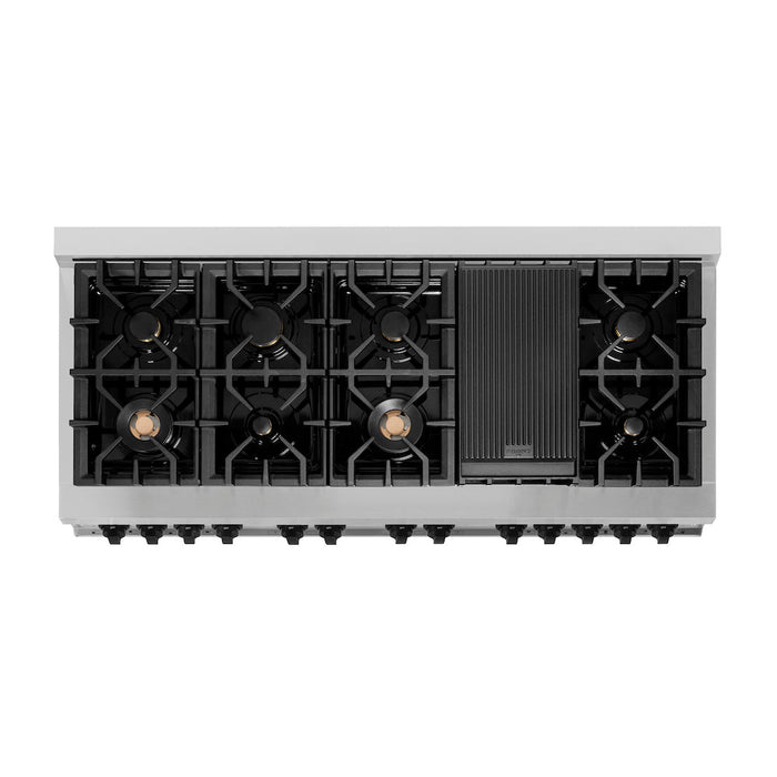 ZLINE Autograph Edition 60 in. 7.4 cu. ft. Dual Fuel Range with Gas Stove and Electric Oven in Stainless Steel with Matte Black Accents (RAZ-60-MB)