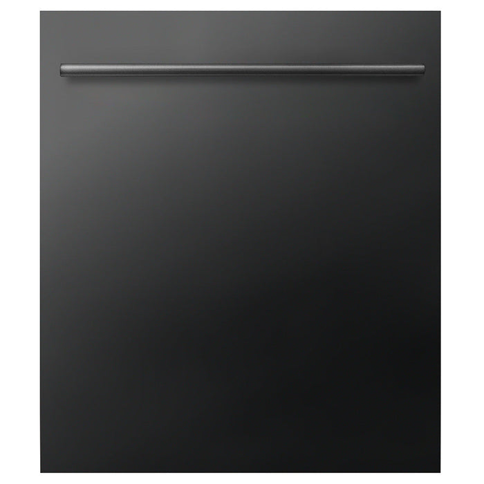 ZLINE 48 in. Kitchen Package with Black Stainless Steel Dual Fuel Range, Range Hood, Microwave Drawer and Dishwasher(4KP-RABRH48-MWDW)