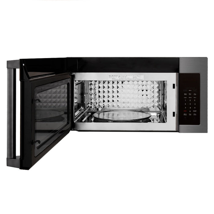 ZLINE 30 in. Black Stainless Steel Over the Range Convection Microwave Oven with Traditional Handle (MWO-OTR-H-30-BS)