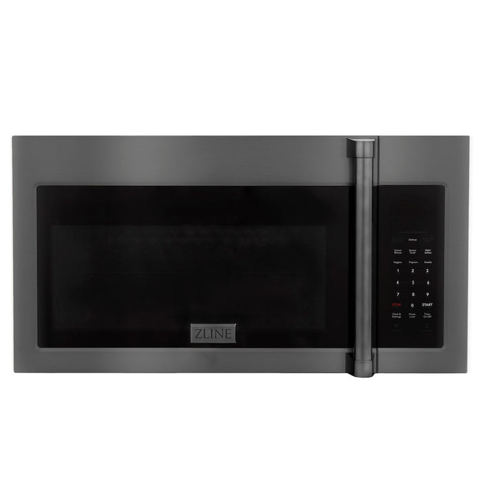 ZLINE Kitchen Package with 30 in. Black Stainless Steel Rangetop and 30 in. Over The Range Microwave with Traditional Handle (2KP-RTBOTRH30)