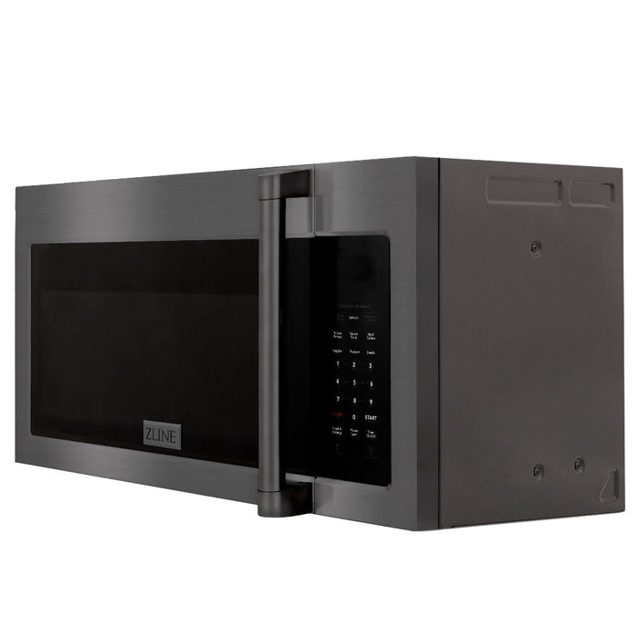 ZLINE 30 in. Black Stainless Steel Over the Range Convection Microwave Oven with Traditional Handle (MWO-OTR-H-30-BS)