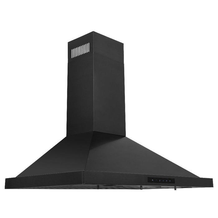 ZLINE 36 in. Recirculating Wall Mount Range Hood with Charcoal Filters in Black Stainless Steel (BSKBN-CF-36)