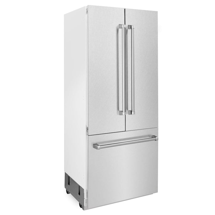 ZLINE 36 in. 19.6 cu. ft. Built-In 3-Door French Door Refrigerator with Internal Water and Ice Dispenser in Fingerprint Resistant Stainless Steel (RBIV-SN-36)