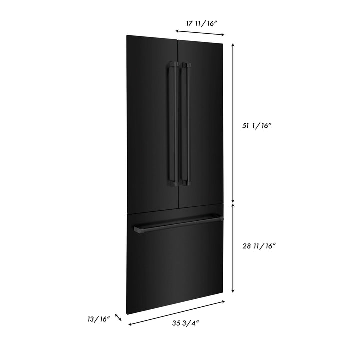 ZLINE 36" Refrigerator Panels in Black Stainless Steel for a 36" Built-in Refrigerator (RPBIV-BS-36)