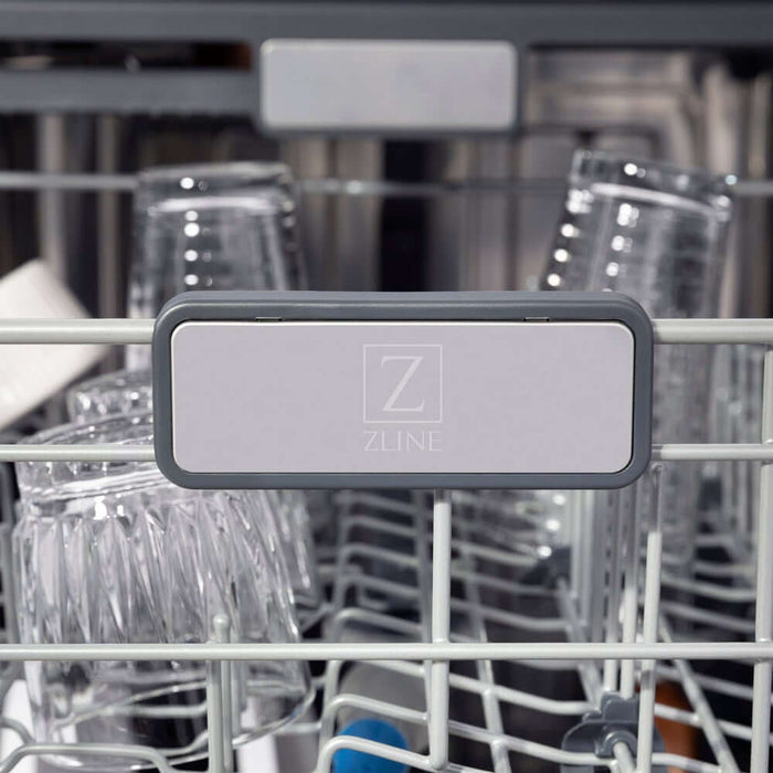 ZLINE 24 in. Monument Series 3rd Rack Top Touch Control Dishwasher in Custom Panel Ready with Stainless Steel Tub, 45dBa (DWMT-24)