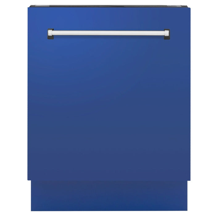 ZLINE 24 in. Tallac Series 3rd Rack Tall Tub Dishwasher in Blue Matte with Stainless Steel Tub, 51dBa (DWV-BM-24)