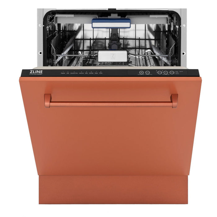 ZLINE 24 in. Tallac Series 3rd Rack Tall Tub Dishwasher in Copper with Stainless Steel Tub, 51dBa (DWV-C-24)