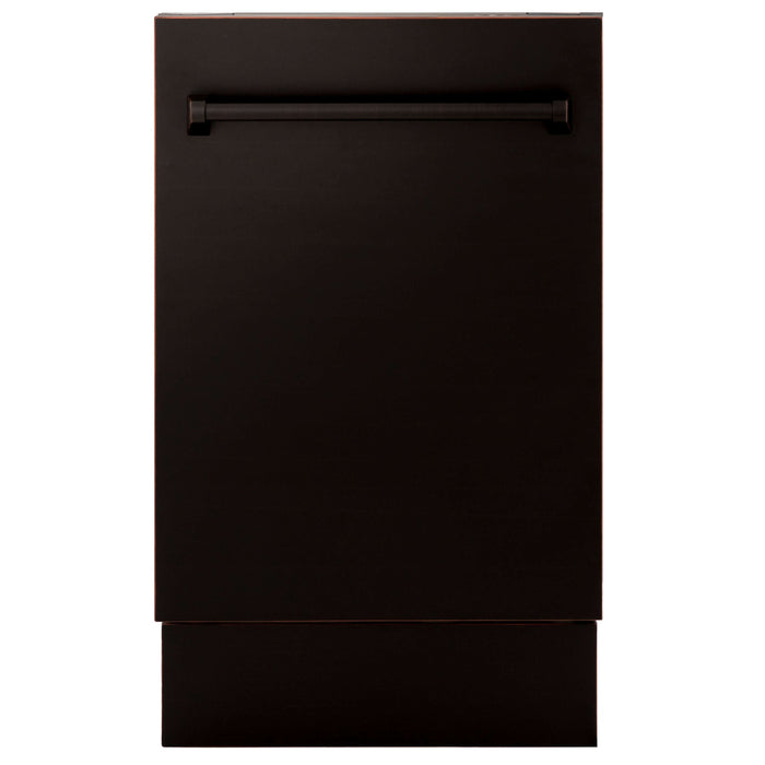 ZLINE 18 in. Tallac Series 3rd Rack Top Control Built-In Dishwasher in Oil Rubbed Bronze with Stainless Steel Tub, 51dBa (DWV-ORB-18)