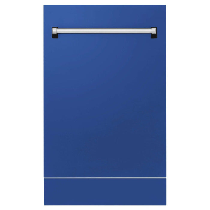 ZLINE 18 in. Tallac Series 3rd Rack Top Control Built-In Dishwasher in Blue Matte with Stainless Steel Tub, 51dBa (DWV-BM-18)