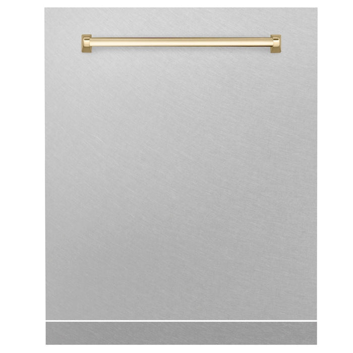 ZLINE Autograph Edition 24 in. Monument Dishwasher Panel with Polished Gold Handle with Color Options (DPMTZ-24-G)