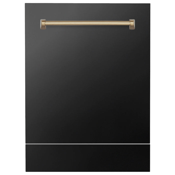 ZLINE 24 in. Autograph Edition Tallac Dishwasher Panel in Black Stainless Steel with Accent Handle (DPVZ-BS-24)