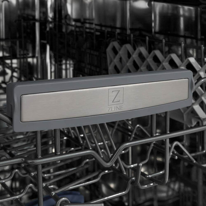 ZLINE 18 in. Tallac Series 3rd Rack Top Control Built-In Dishwasher in Stainless Steel and Traditional Handle, 51dBa (DWV-304-18)