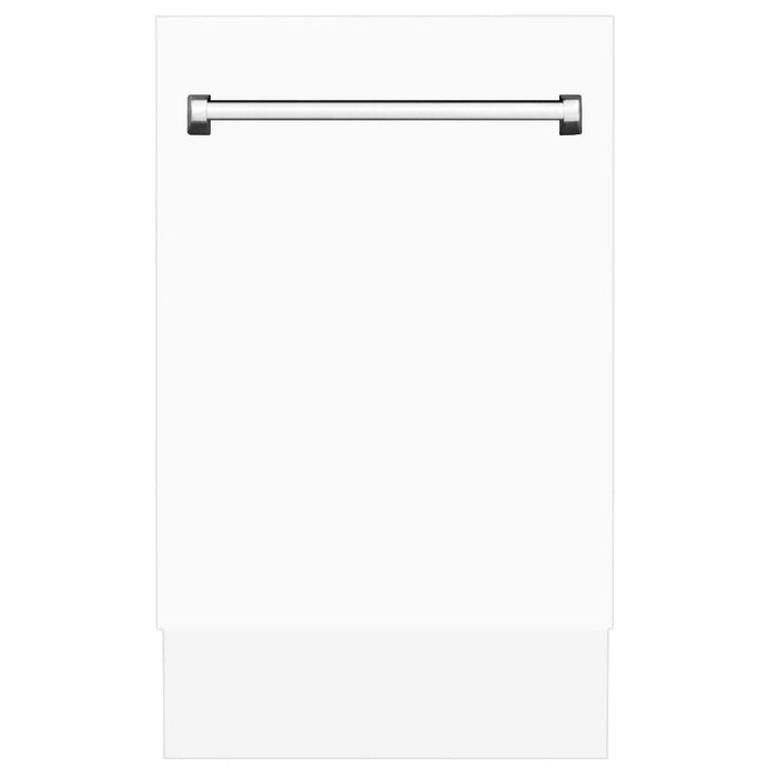 ZLINE 18 in. Tallac Series 3rd Rack Top Control Built-In Dishwasher in White Matte with Stainless Steel Tub, 51dBa (DWV-WM-18)